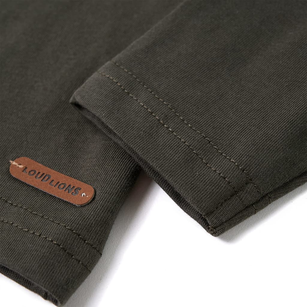Tricou cu mâneci lungi pentru copii, kaki, 92 GartenMobel Dekor