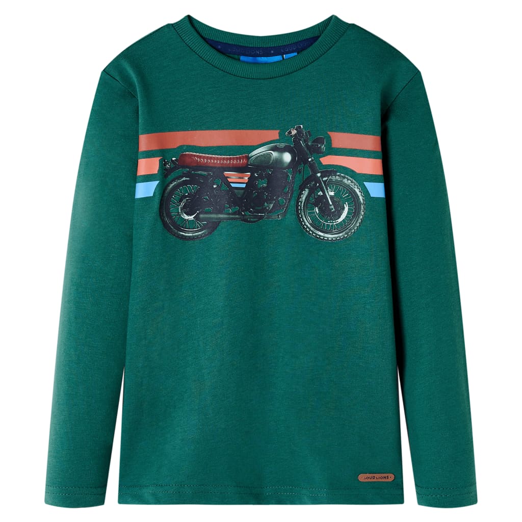 Tricou cu mâneci lungi pentru copii, verde, 116 GartenMobel Dekor