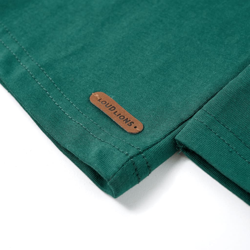 Tricou cu mâneci lungi pentru copii, verde, 116 GartenMobel Dekor