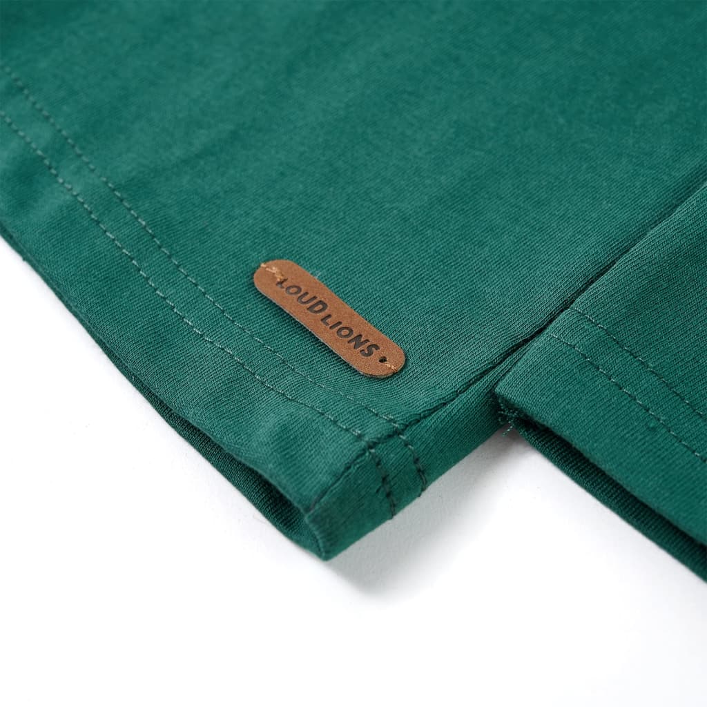 Tricou cu mâneci lungi pentru copii, verde, 128 GartenMobel Dekor