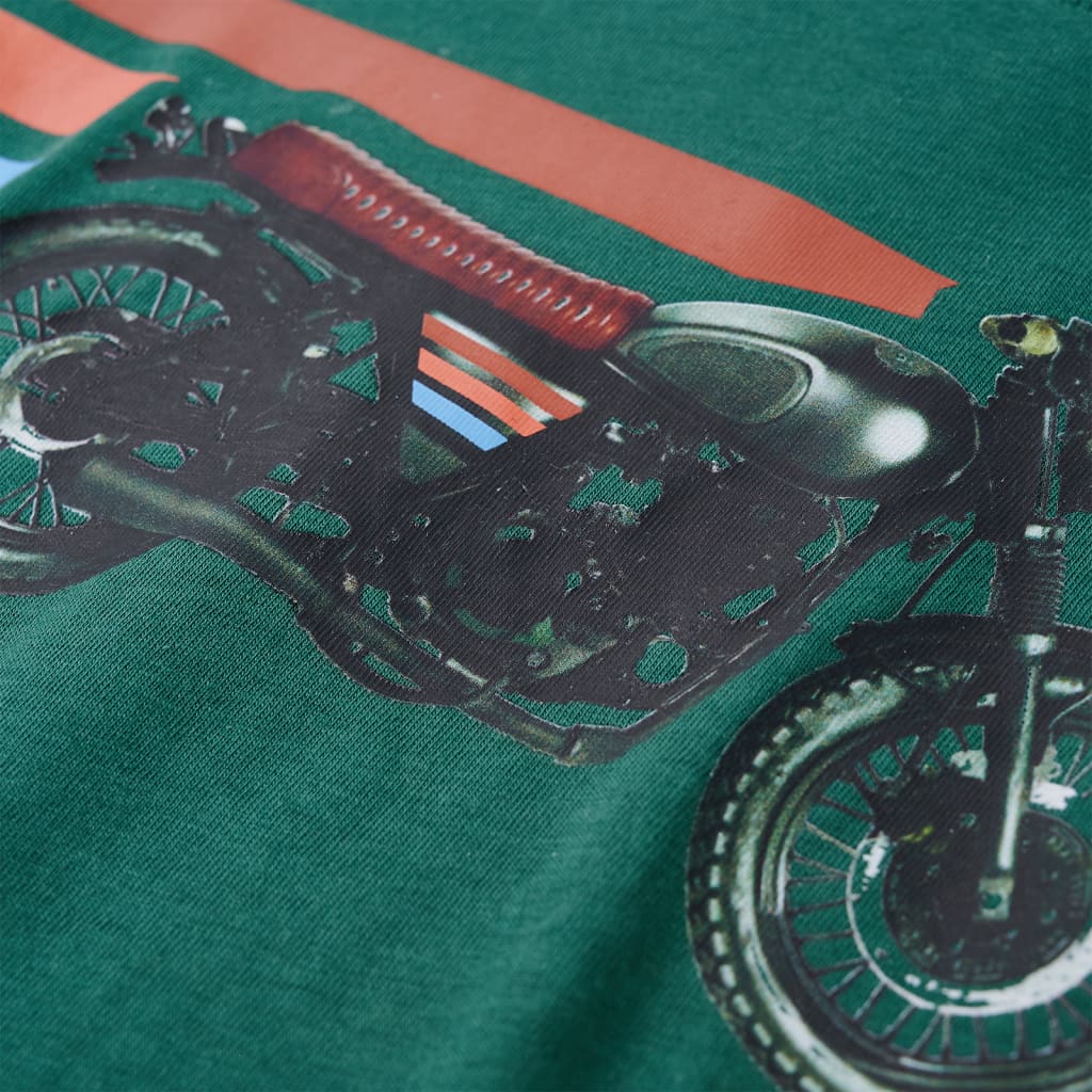 Tricou cu mâneci lungi pentru copii, verde, 128 GartenMobel Dekor