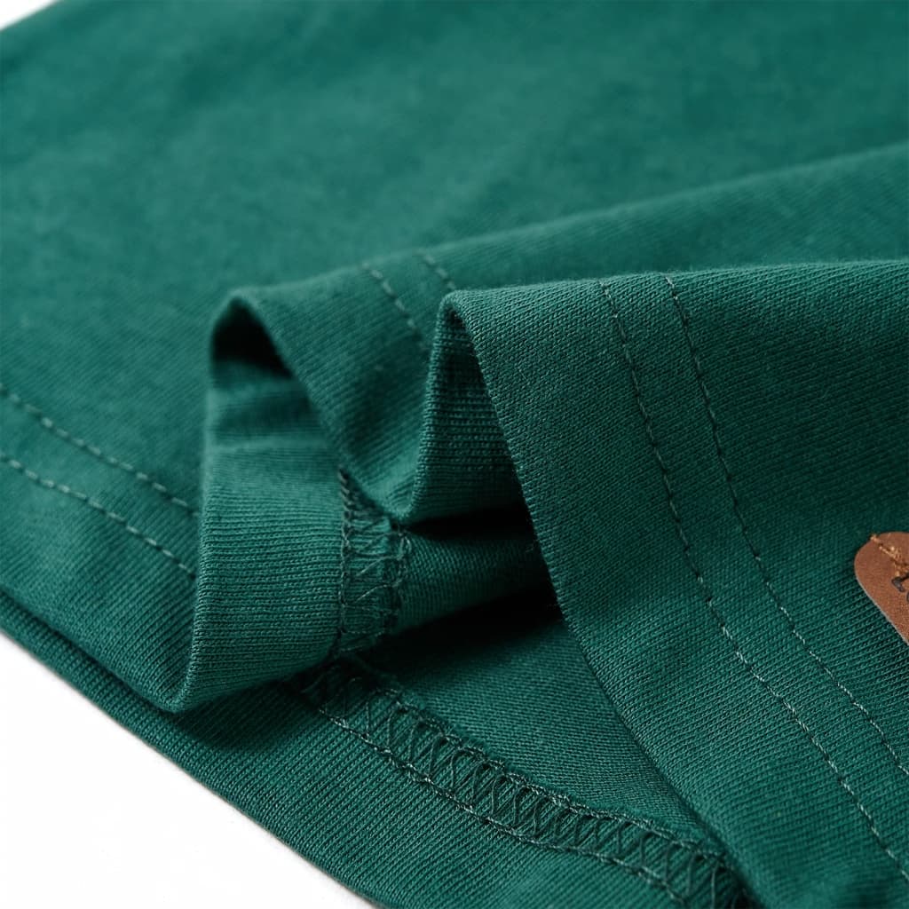 Tricou cu mâneci lungi pentru copii, verde, 128 GartenMobel Dekor