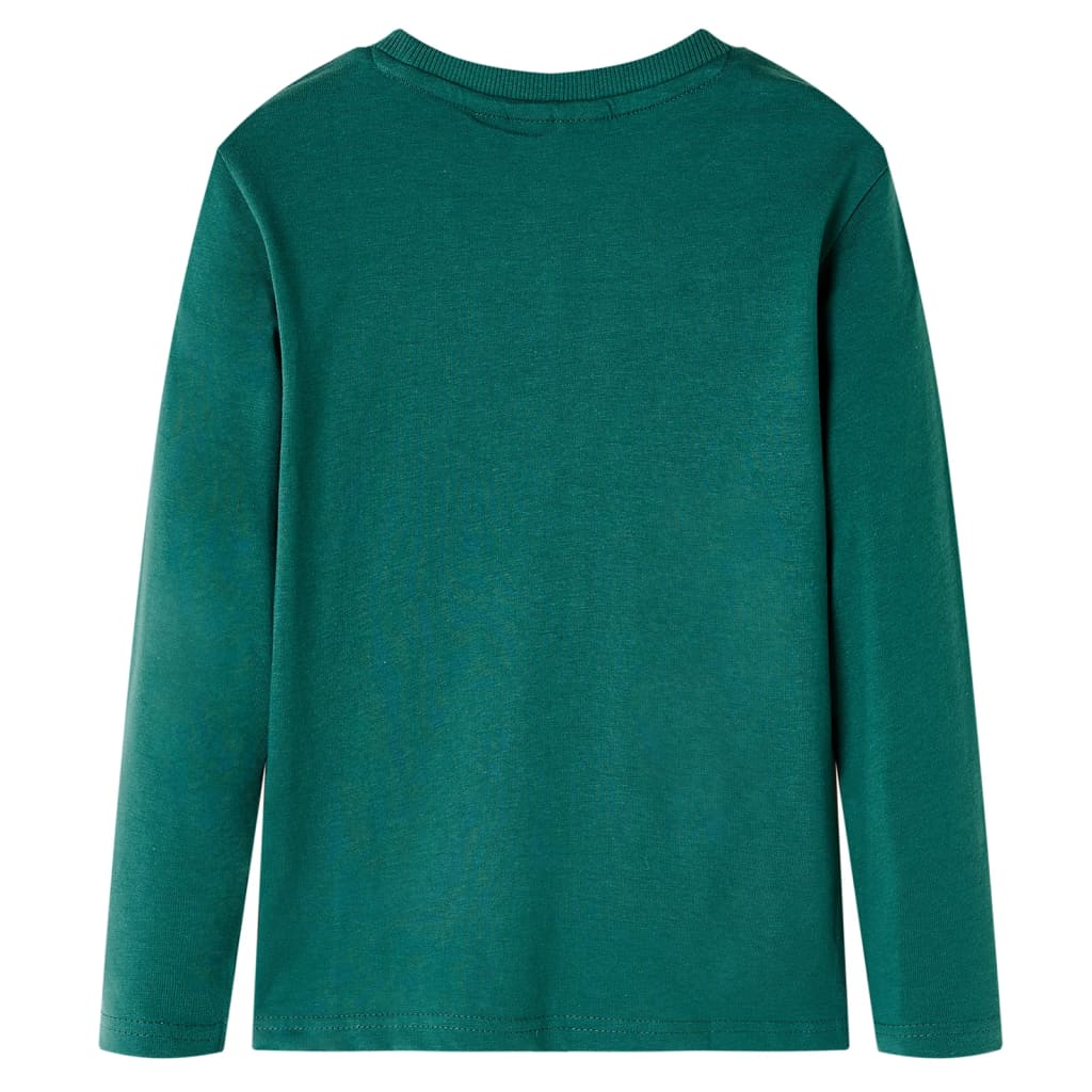 Tricou cu mâneci lungi pentru copii, verde, 128 GartenMobel Dekor