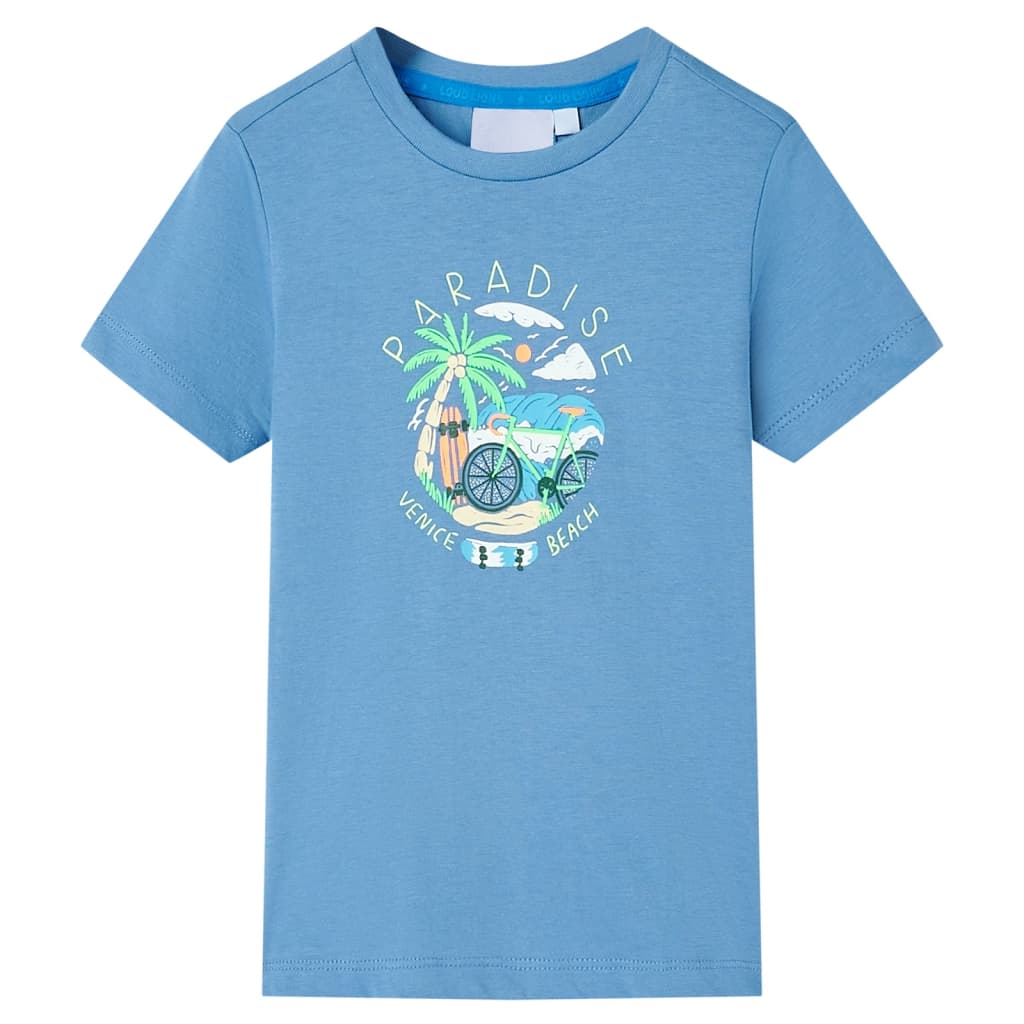 Tricou pentru copii, albastru mediu, 128 GartenMobel Dekor