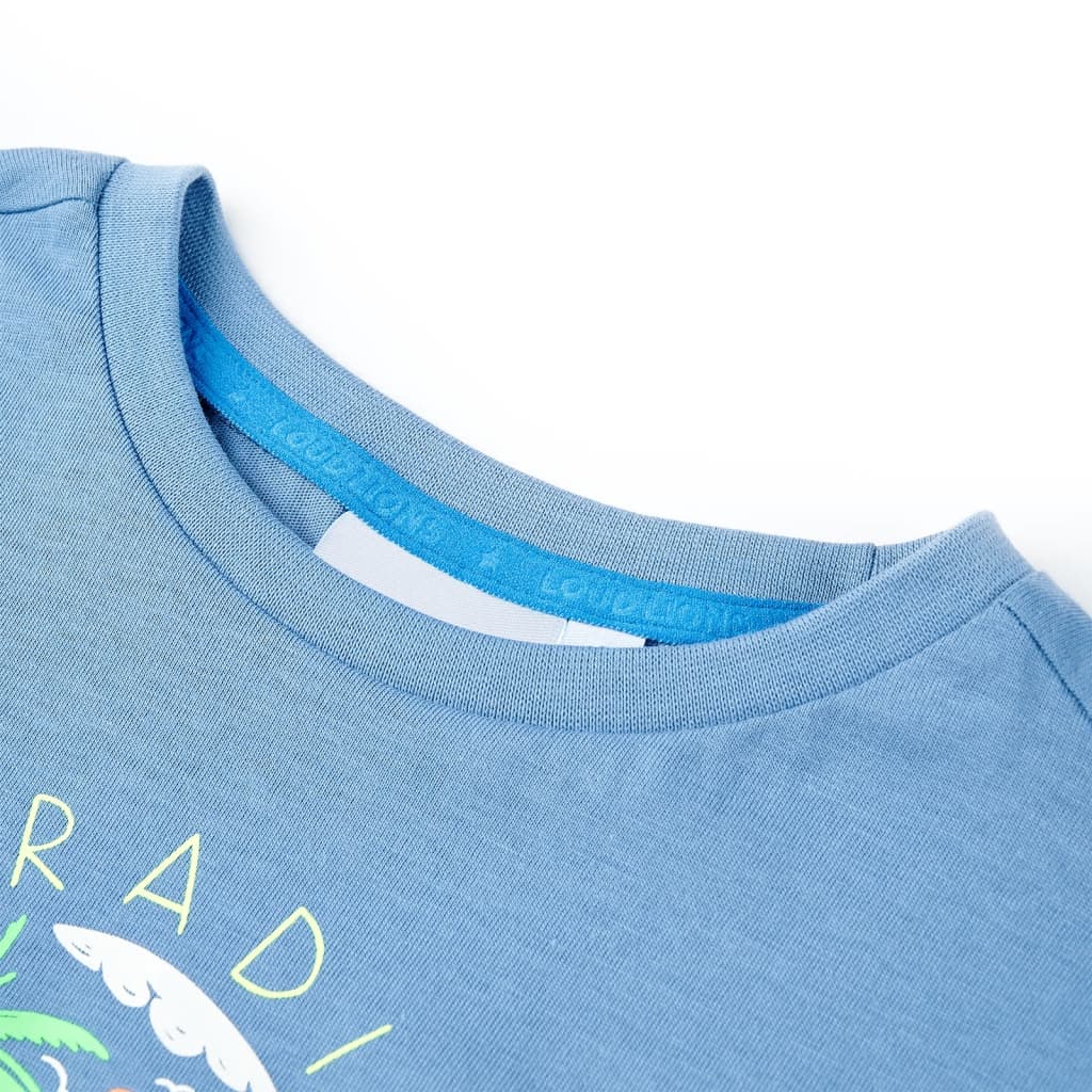 Tricou pentru copii, albastru mediu, 128 GartenMobel Dekor