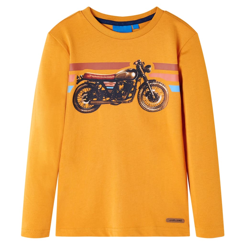 Tricou pentru copii cu mâneci lungi, ocru, 104 GartenMobel Dekor