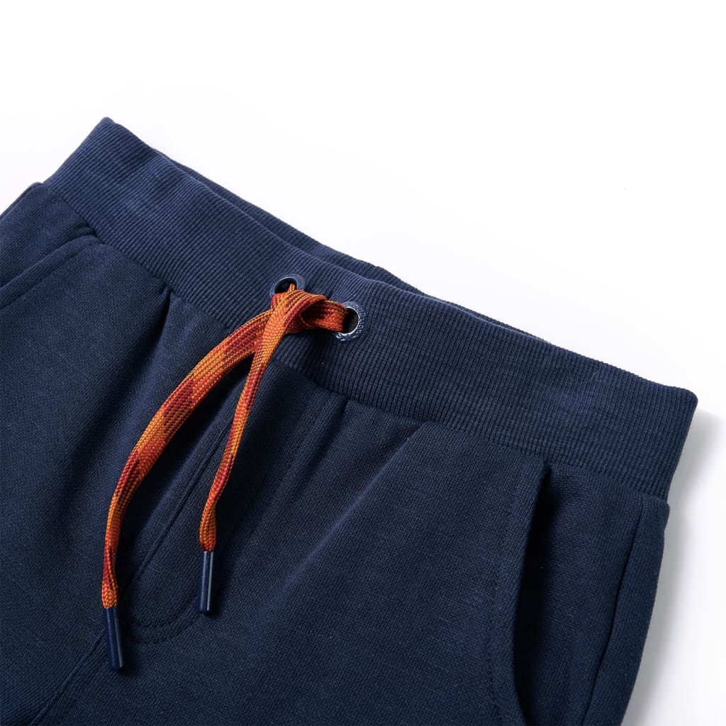 Pantaloni de trening pentru copii, bleumarin melanj, 128 GartenMobel Dekor