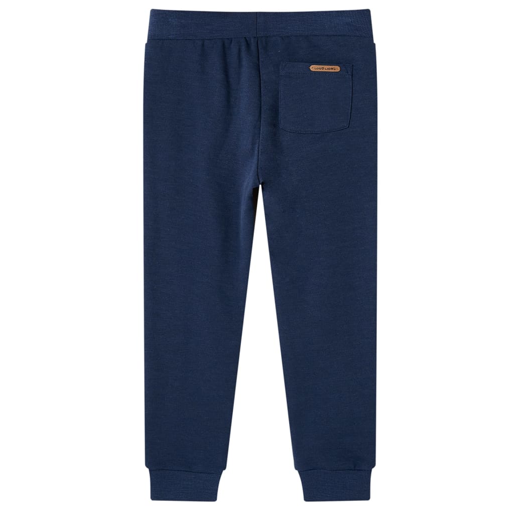 Pantaloni de trening pentru copii, bleumarin melanj, 128 GartenMobel Dekor