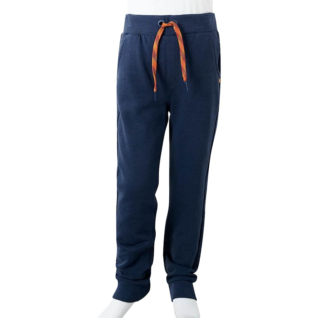 Pantaloni de trening pentru copii, bleumarin melanj, 128 GartenMobel Dekor