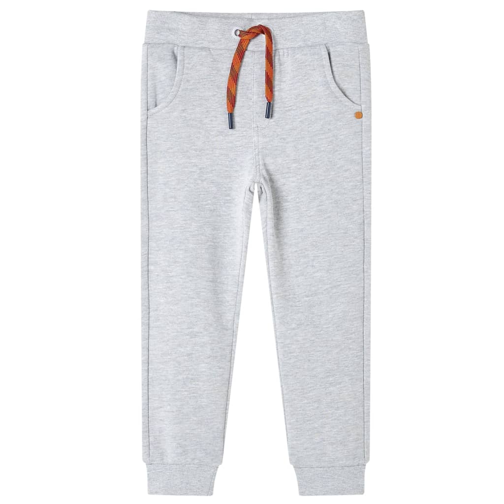 Pantaloni de trening pentru copii, gri melanj, 140 GartenMobel Dekor