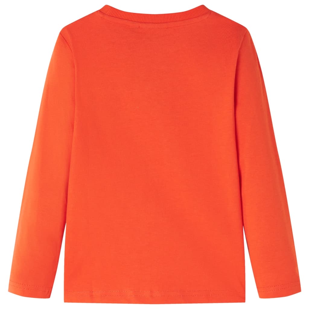 Tricou copii mâneci lungi, portocaliu aprins, 104 GartenMobel Dekor