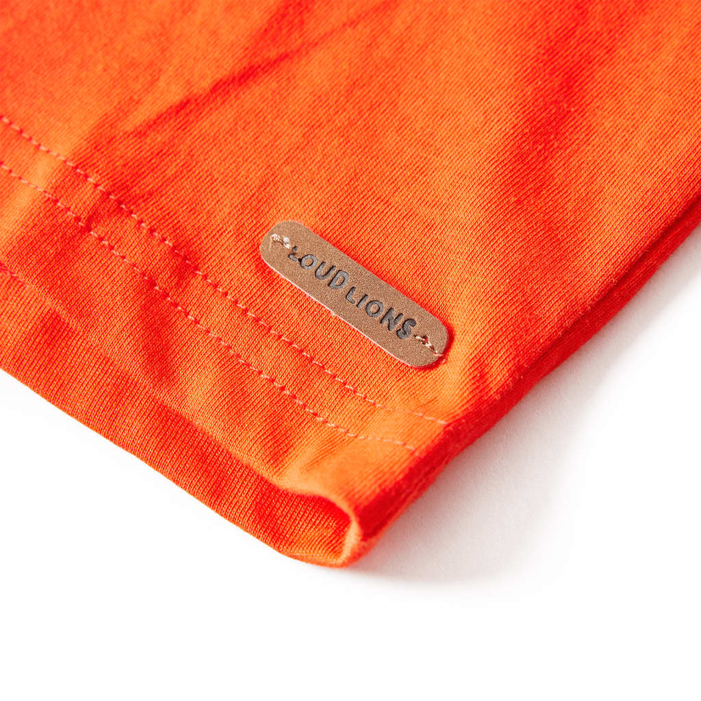 Tricou copii mâneci lungi, portocaliu aprins, 104 GartenMobel Dekor