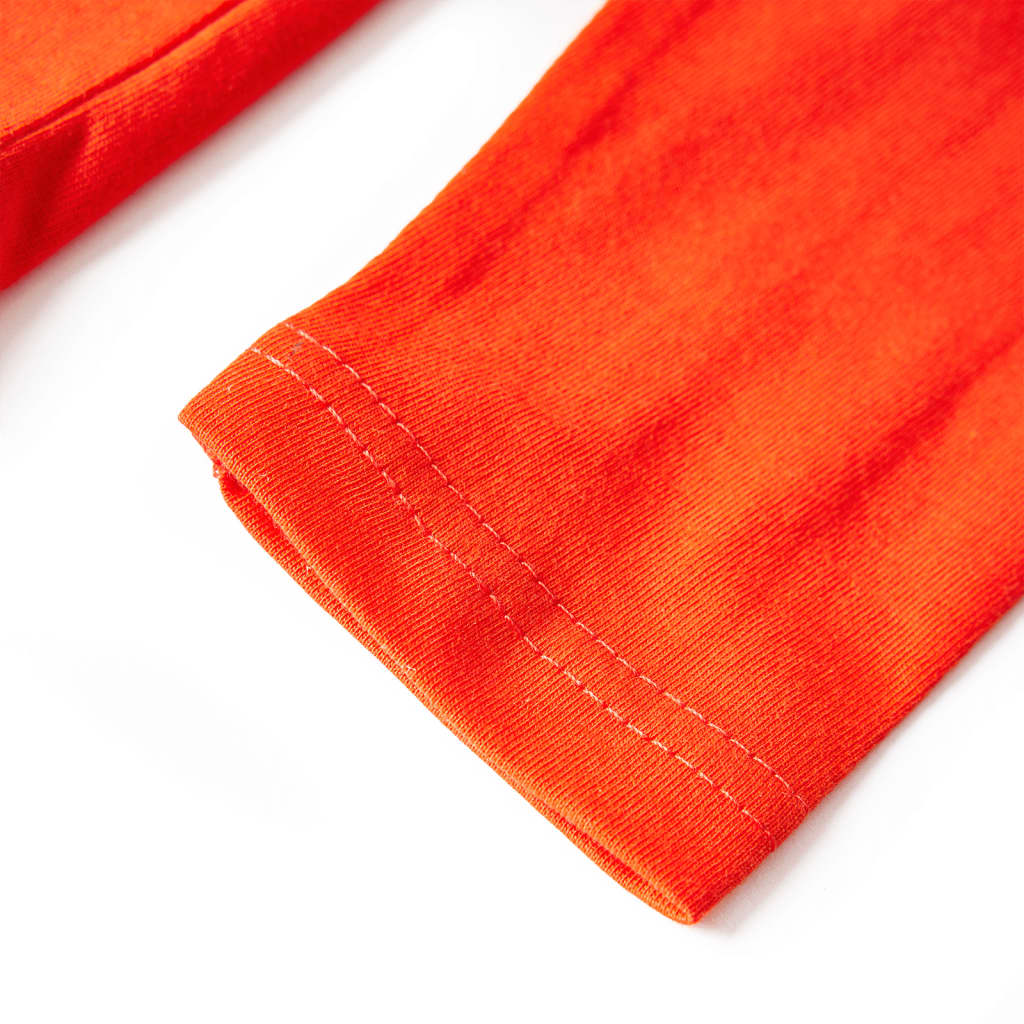 Tricou copii mâneci lungi, portocaliu aprins, 92 GartenMobel Dekor