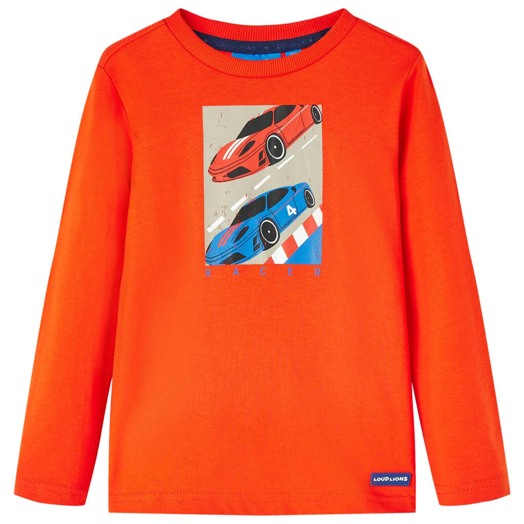 Tricou copii mâneci lungi, portocaliu aprins 128 GartenMobel Dekor