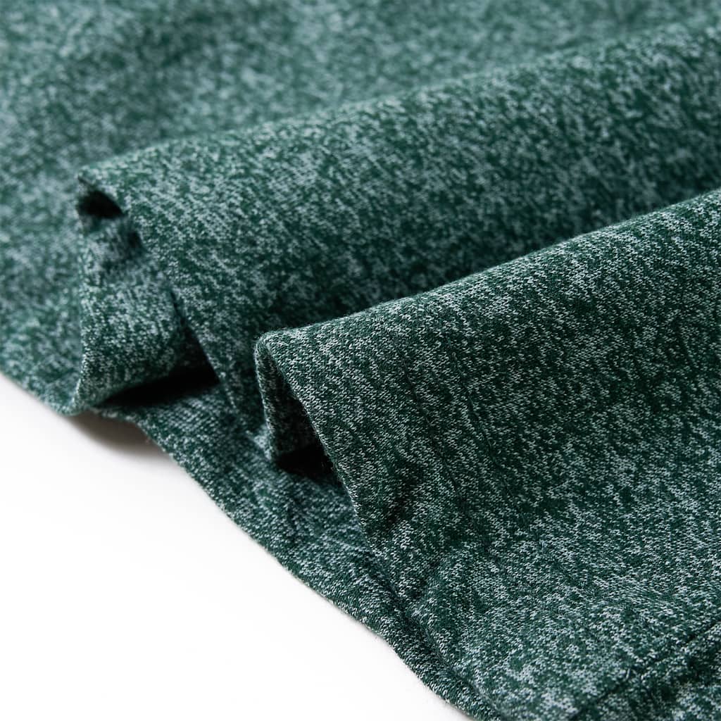 Tricou copii mâneci lungi, verde închis melanj, 140 GartenMobel Dekor