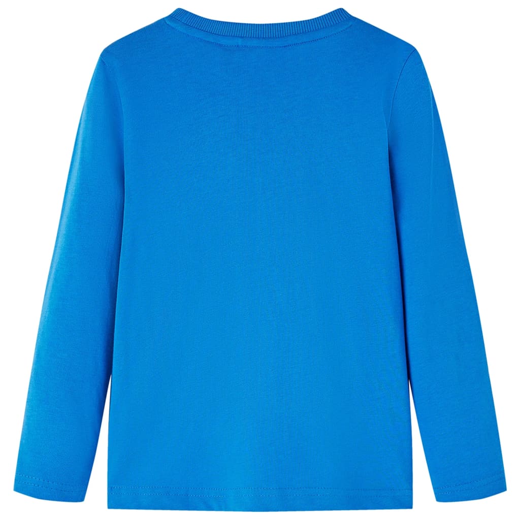 Tricou copii mâneci lungi albastru cobalt 104 GartenMobel Dekor