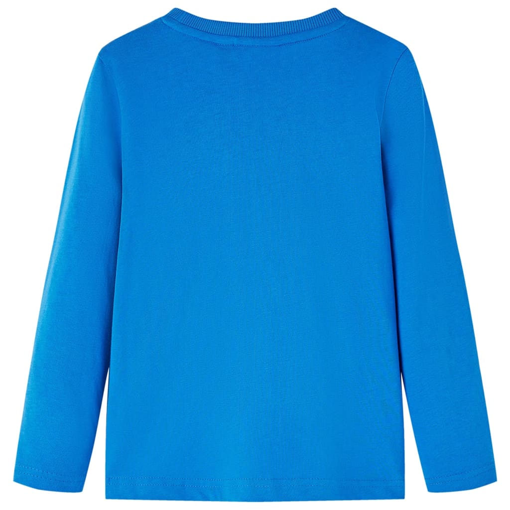Tricou copii mâneci lungi albastru cobalt 116 GartenMobel Dekor