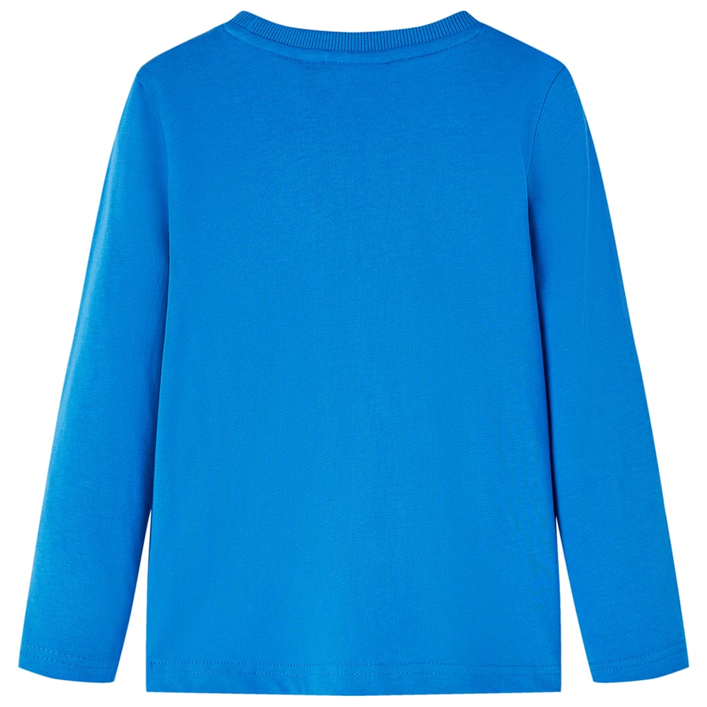 Tricou copii mâneci lungi albastru cobalt 128 GartenMobel Dekor