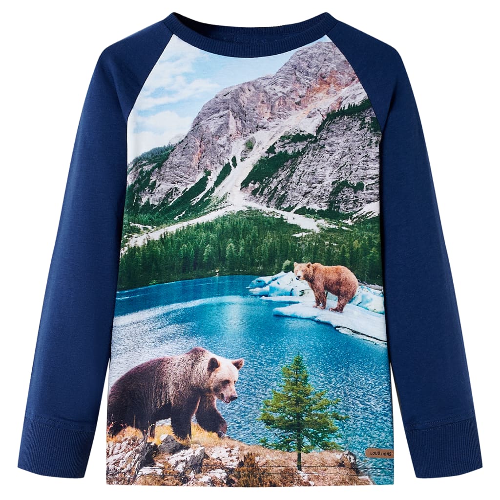 Tricou de copii cu mâneci lungi, bleumarin 92 GartenMobel Dekor