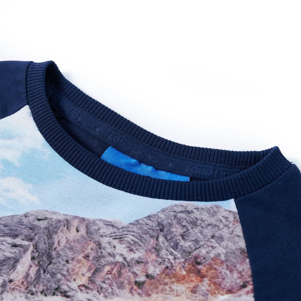 Tricou de copii cu mâneci lungi, bleumarin 92 GartenMobel Dekor