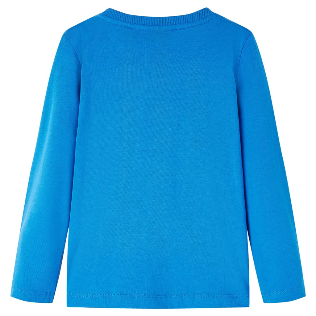 Tricou de copii cu mâneci lungi albastru cobalt 116 GartenMobel Dekor