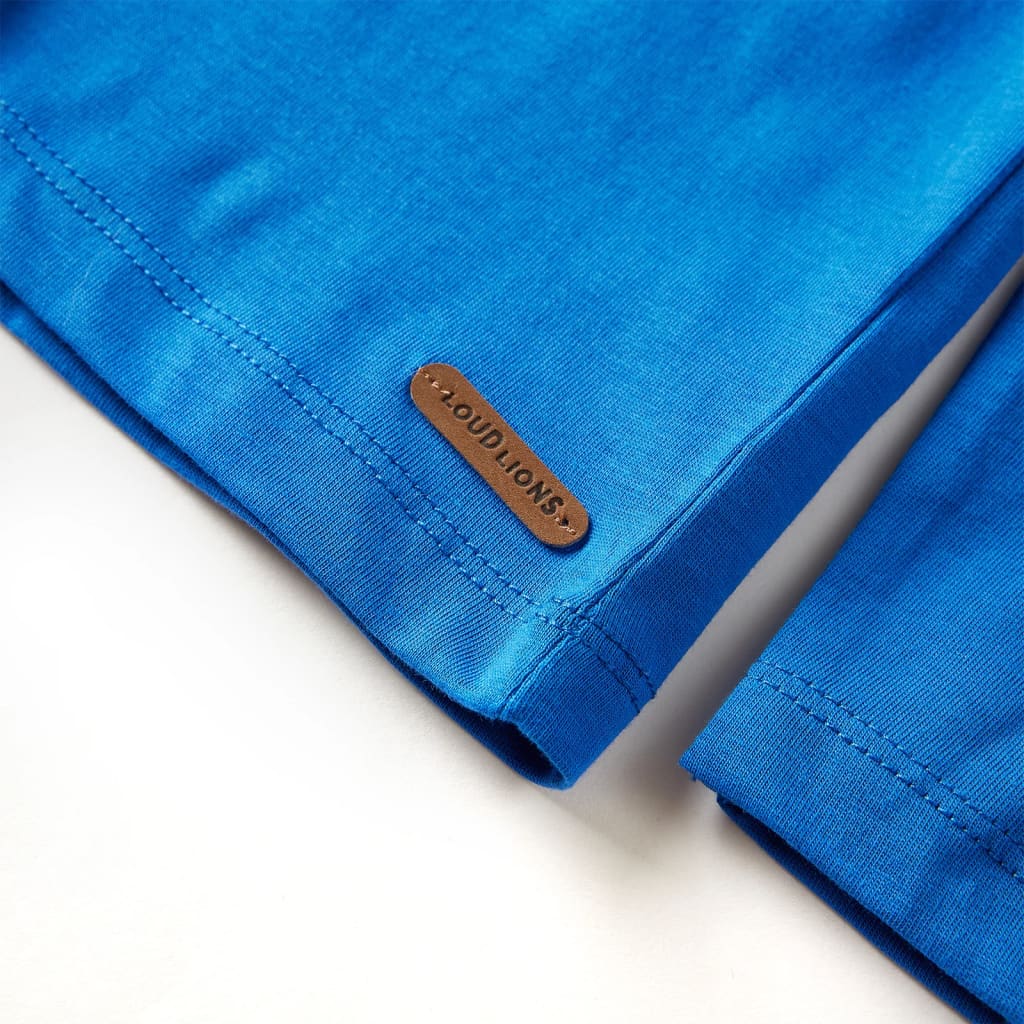 Tricou de copii cu mâneci lungi albastru cobalt 116 GartenMobel Dekor