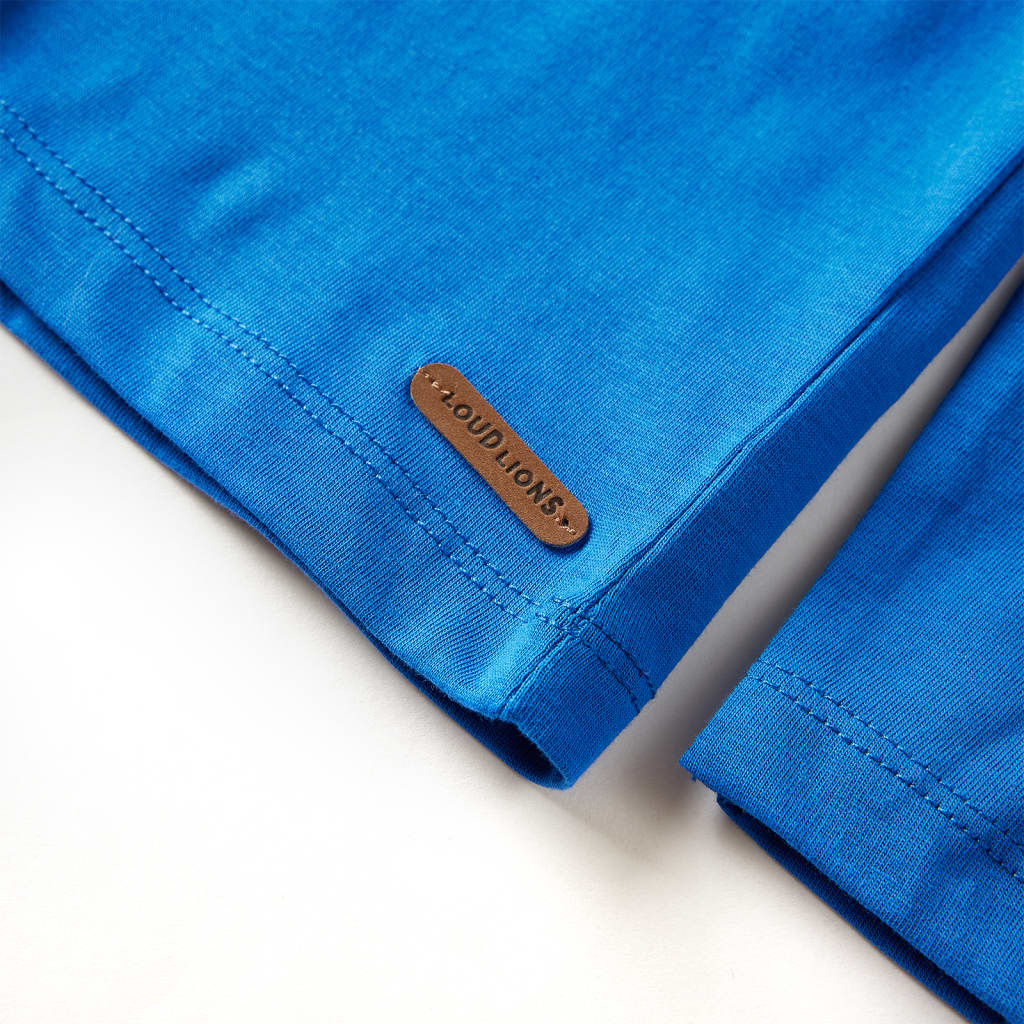 Tricou de copii cu mâneci lungi albastru cobalt 128 GartenMobel Dekor