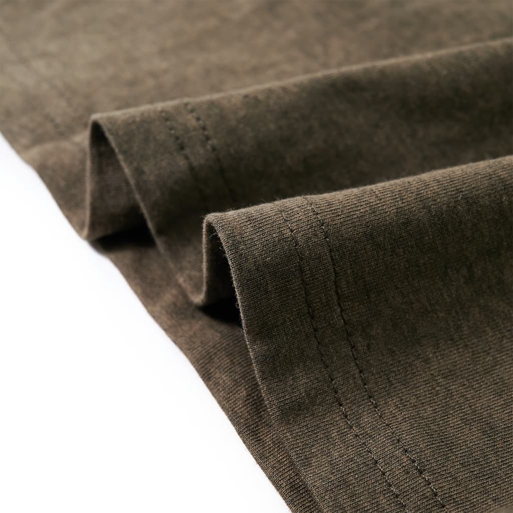Tricou mâneci lungi de copii, kaki melanj, 128 GartenMobel Dekor