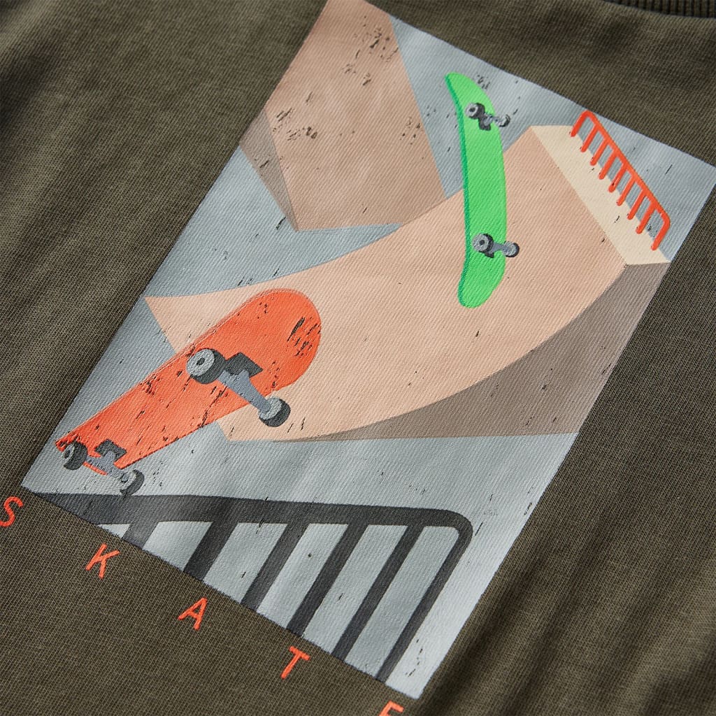 Tricou pentru copii cu mâneci lungi, kaki, 104 GartenMobel Dekor