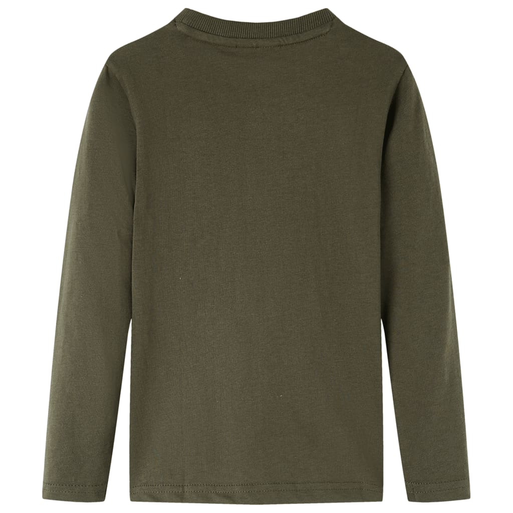 Tricou pentru copii cu mâneci lungi, kaki, 116 GartenMobel Dekor