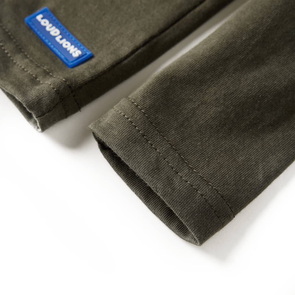 Tricou pentru copii cu mâneci lungi, kaki, 116 GartenMobel Dekor
