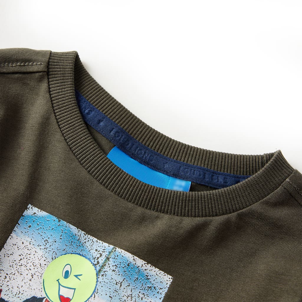 Tricou pentru copii cu mâneci lungi, kaki, 116 GartenMobel Dekor