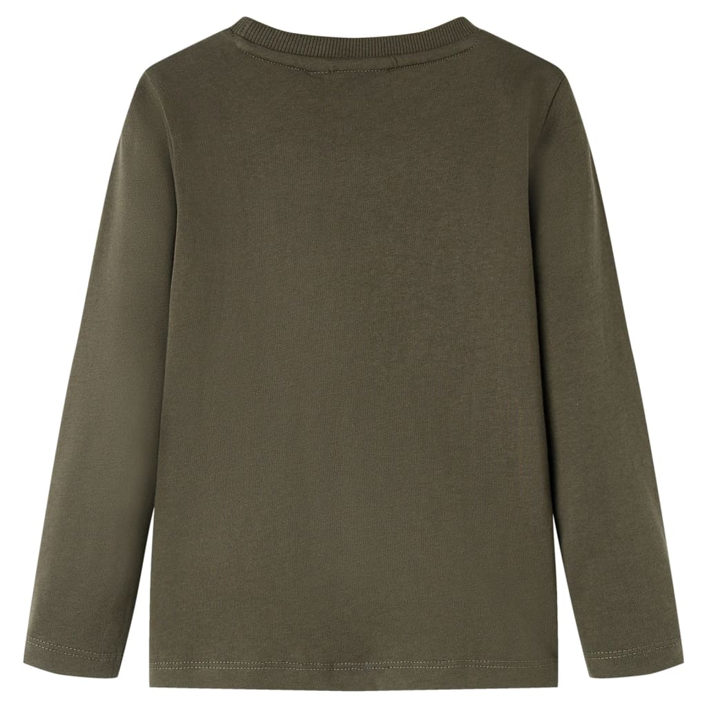 Tricou pentru copii cu mâneci lungi, kaki, 128 GartenMobel Dekor