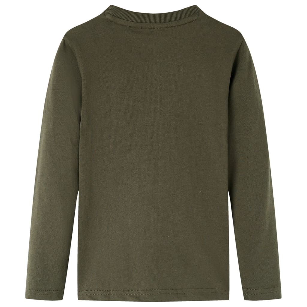 Tricou pentru copii cu mâneci lungi, kaki, 128 GartenMobel Dekor