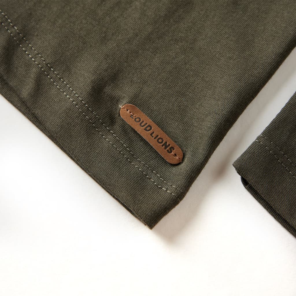 Tricou pentru copii cu mâneci lungi, kaki, 140 GartenMobel Dekor