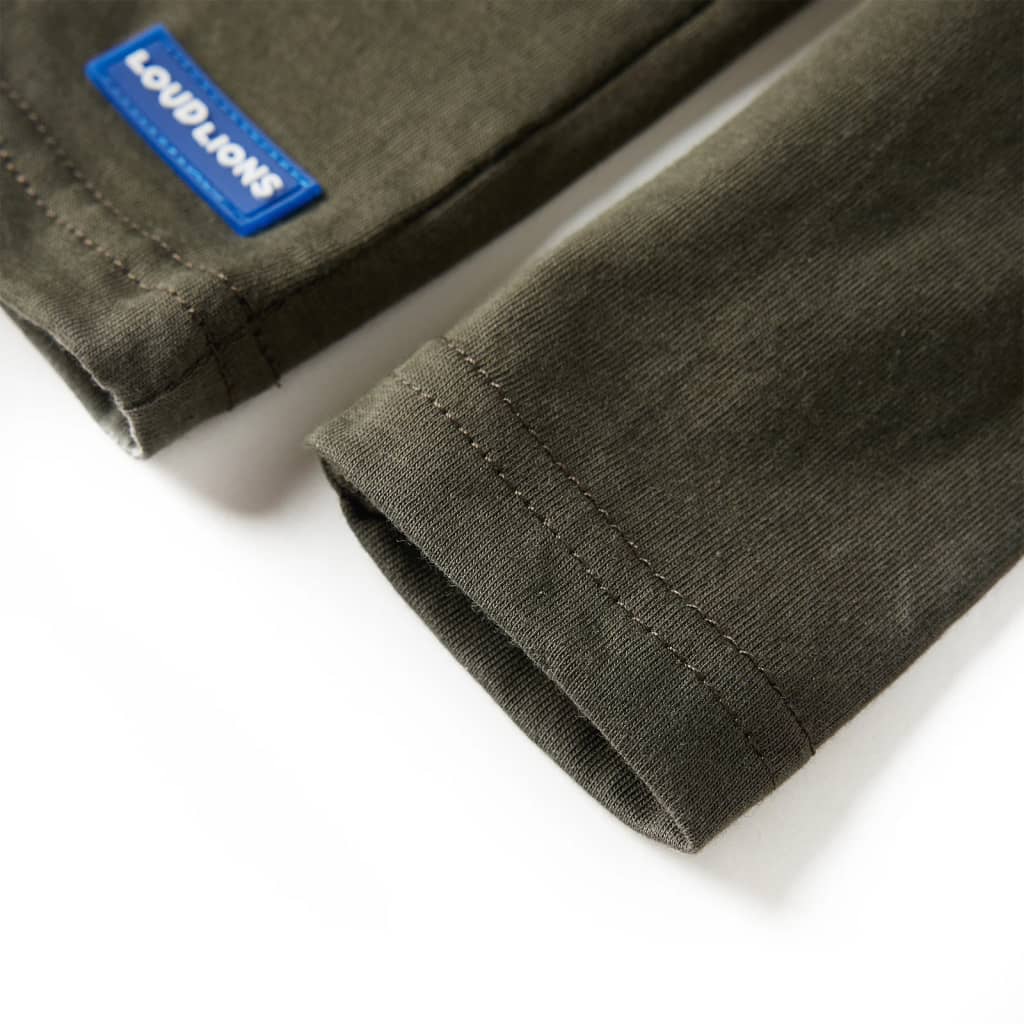 Tricou pentru copii cu mâneci lungi, kaki, 92 GartenMobel Dekor