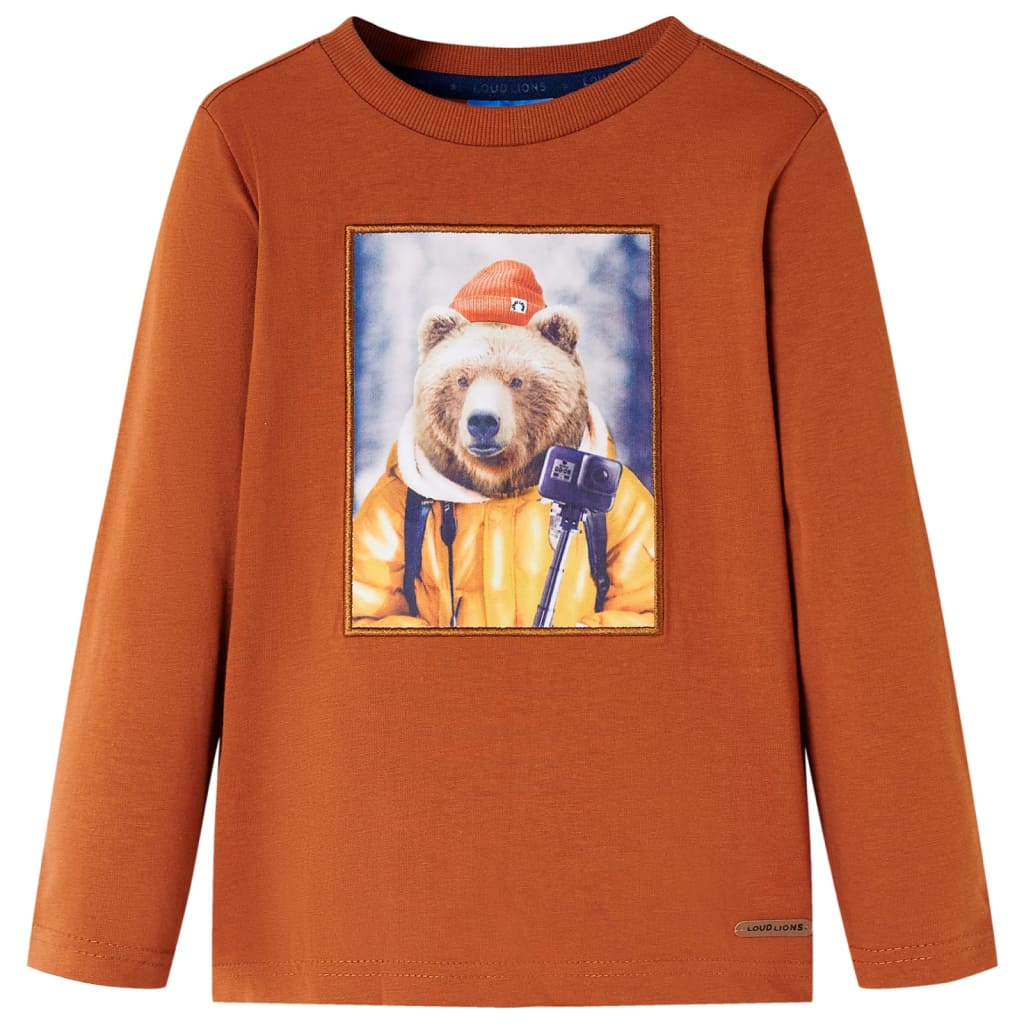 Tricou pentru copii cu mâneci lungi, portocaliu ars, 104 GartenMobel Dekor