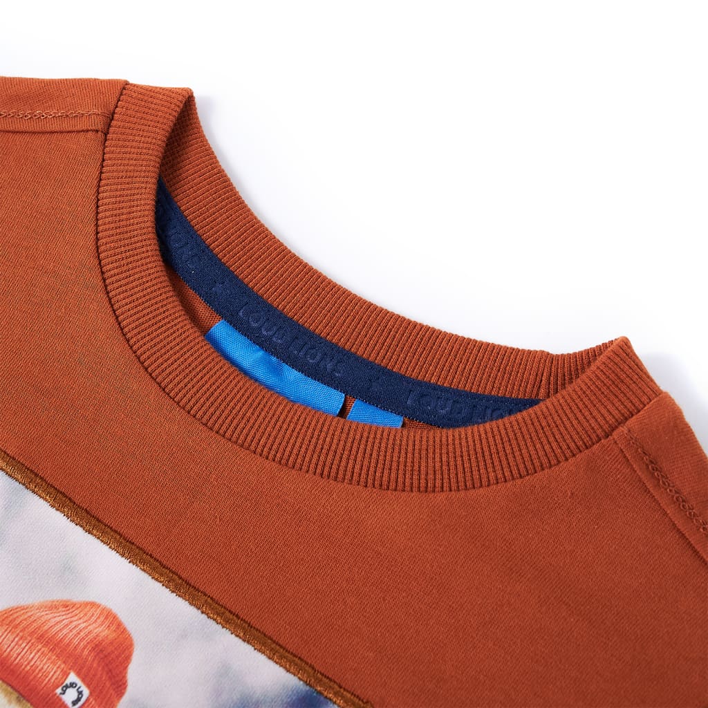Tricou pentru copii cu mâneci lungi, portocaliu ars, 104 GartenMobel Dekor