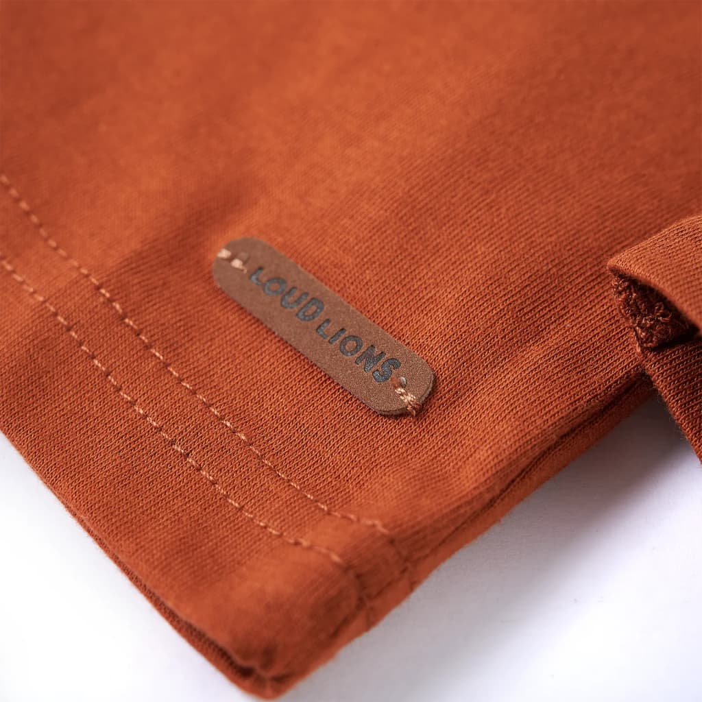 Tricou pentru copii cu mâneci lungi, portocaliu ars, 128 GartenMobel Dekor