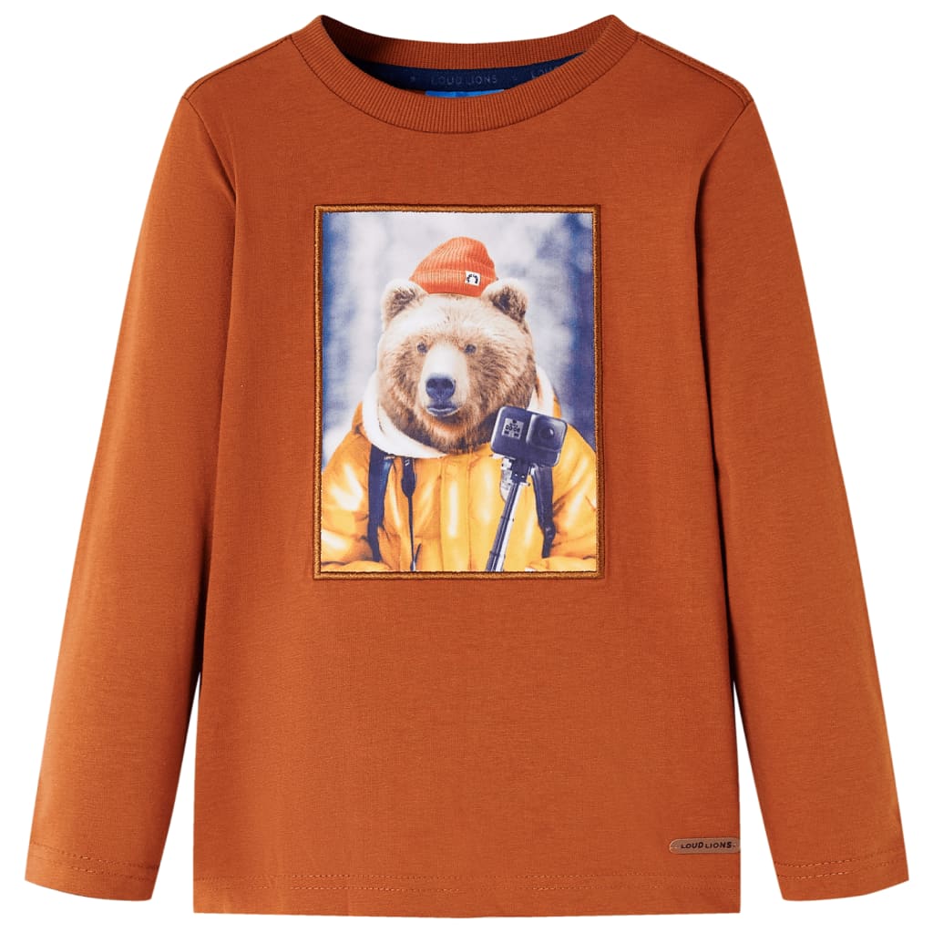 Tricou pentru copii cu mâneci lungi, portocaliu ars, 92 GartenMobel Dekor