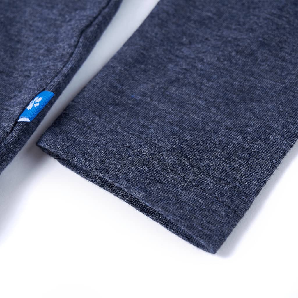 Tricou copii cu mâneci lungi, albastru închis melanj 128 GartenMobel Dekor