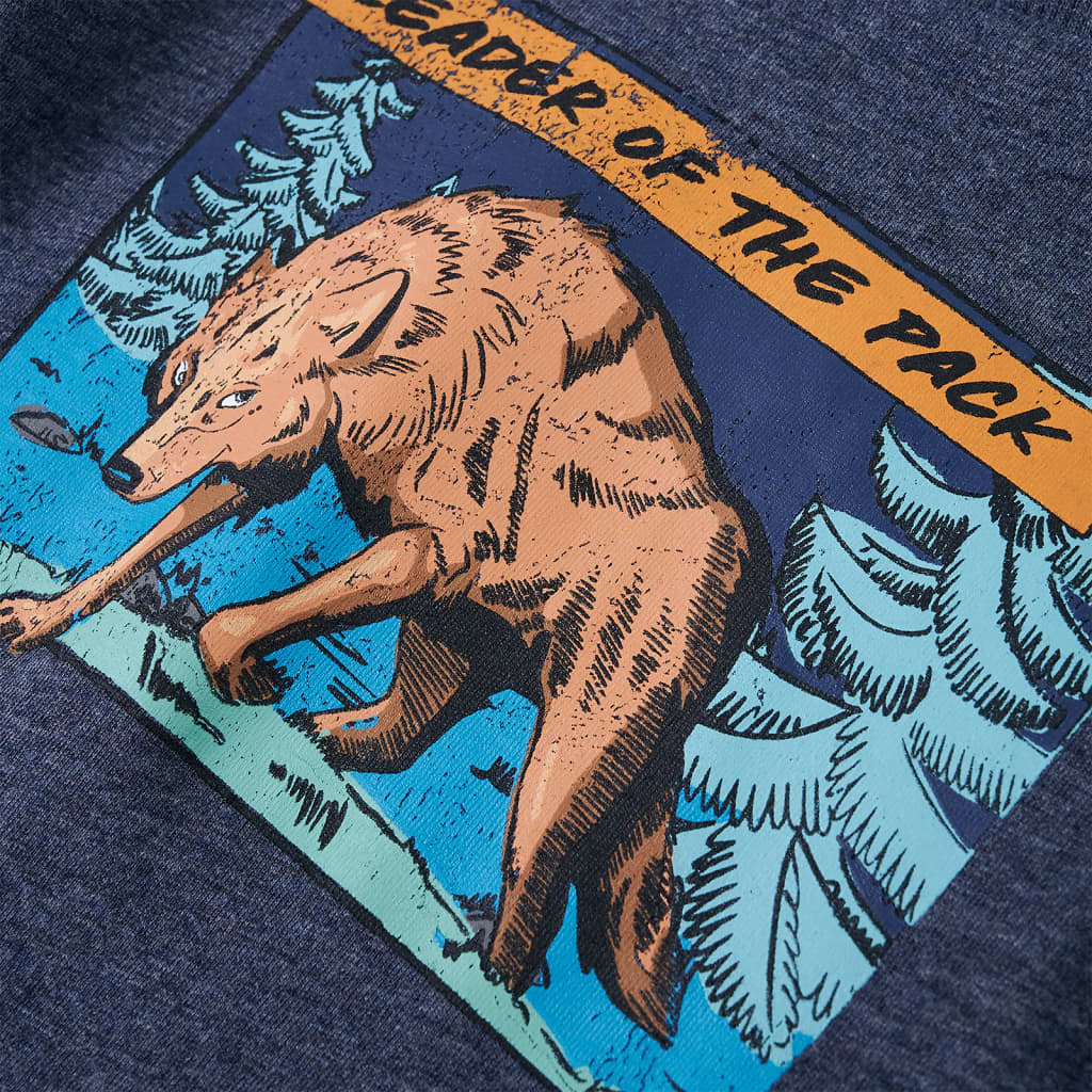 Tricou copii cu mâneci lungi, albastru închis melanj 92 GartenMobel Dekor