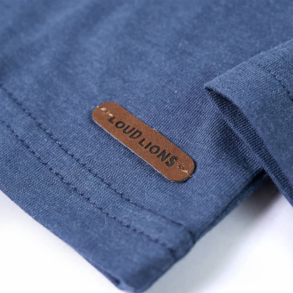 Tricou copii mâneci lungi, albastru melanj 92 GartenMobel Dekor