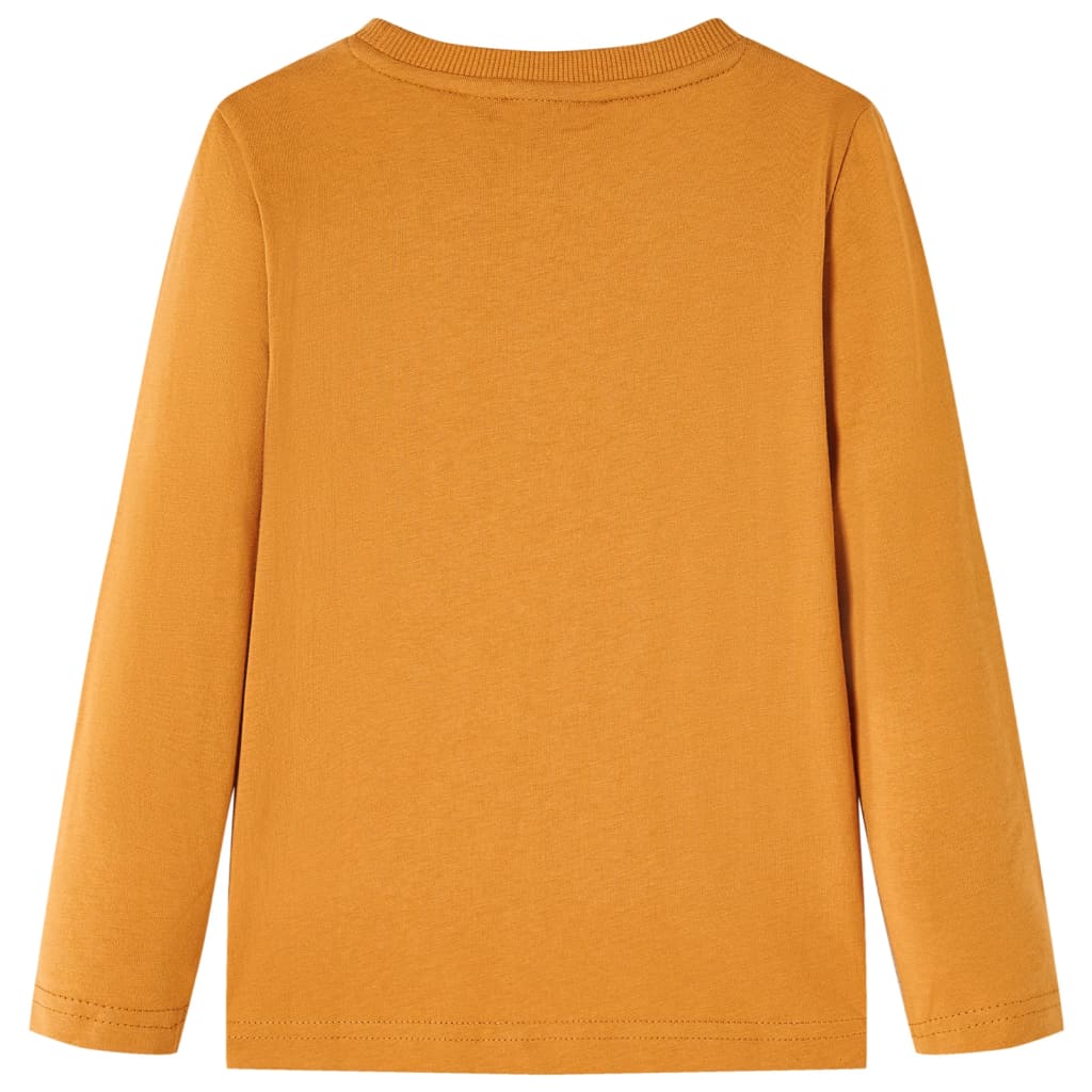 Tricou copii mâneci lungi, ocru închis, 128 GartenMobel Dekor