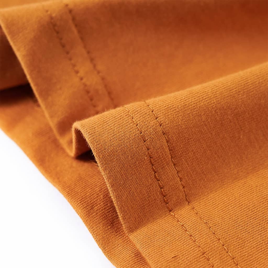 Tricou copii mâneci lungi, ocru închis, 128 GartenMobel Dekor