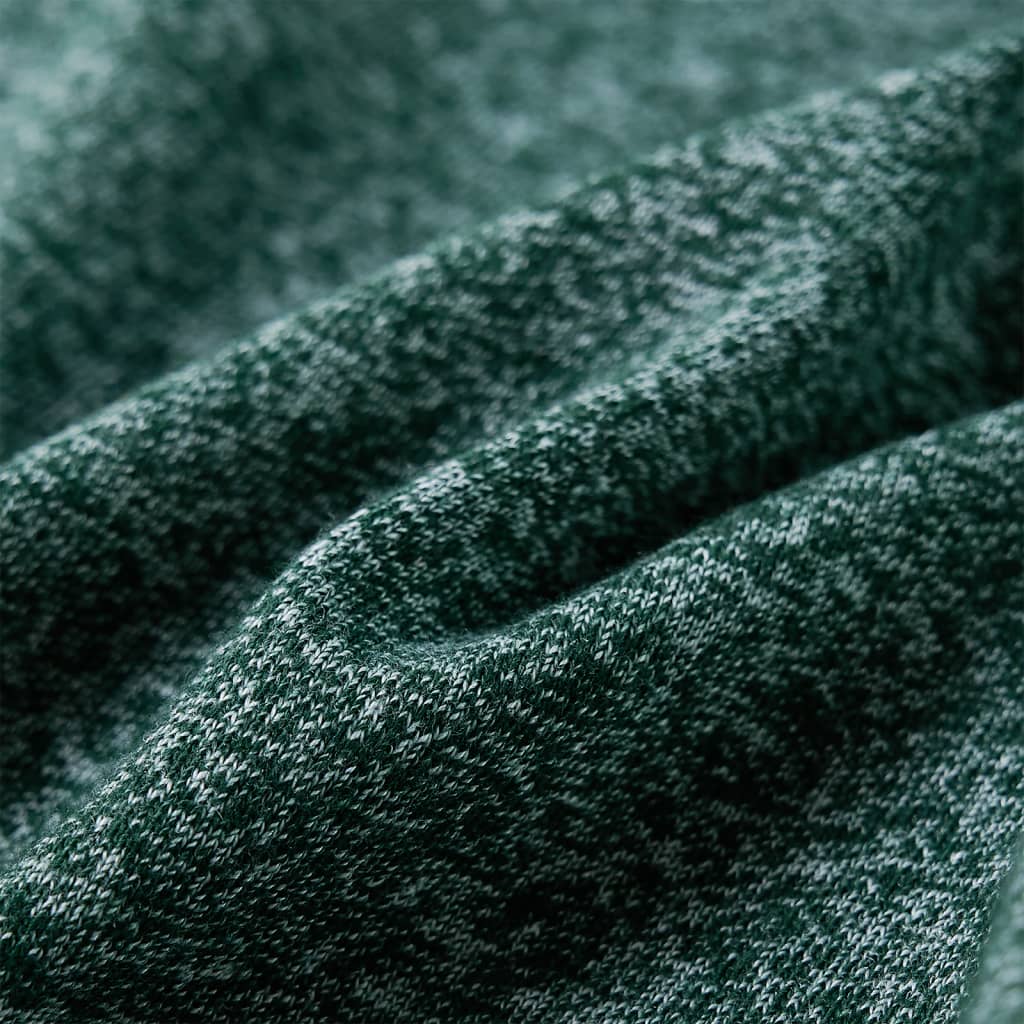 Tricou copii mâneci lungi, verde închis melanj, 140 GartenMobel Dekor
