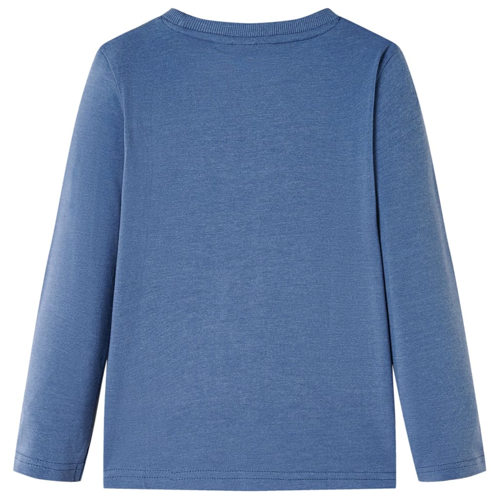 Tricou copii mâneci lungi albastru melanj 140 GartenMobel Dekor