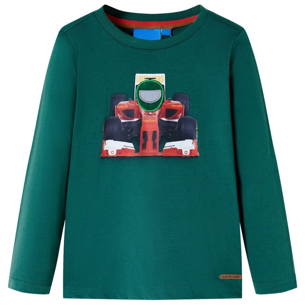 Tricou de copii cu mâneci lungi, verde, 116 GartenMobel Dekor