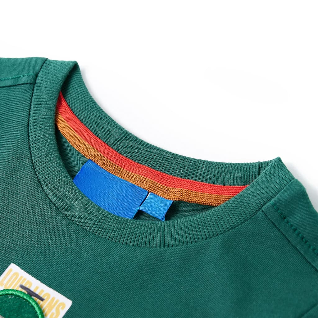 Tricou de copii cu mâneci lungi, verde, 116 GartenMobel Dekor