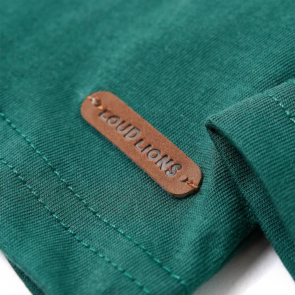Tricou de copii cu mâneci lungi, verde, 116 GartenMobel Dekor
